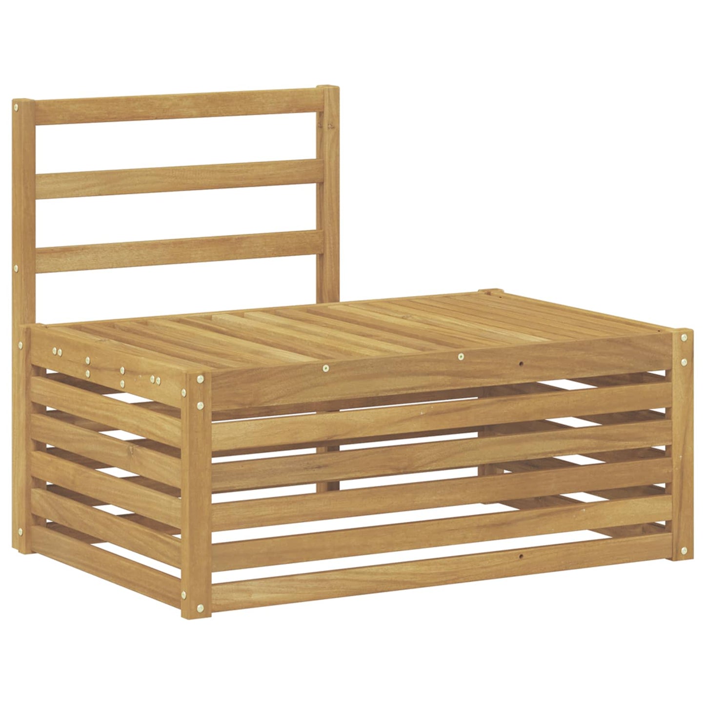vidaXL Outdoor Sofa Set 4 Piece White Solid Acacia Wood 5