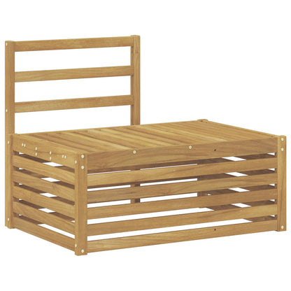 vidaXL Outdoor Sofa Set 4 Piece White Solid Acacia Wood 5
