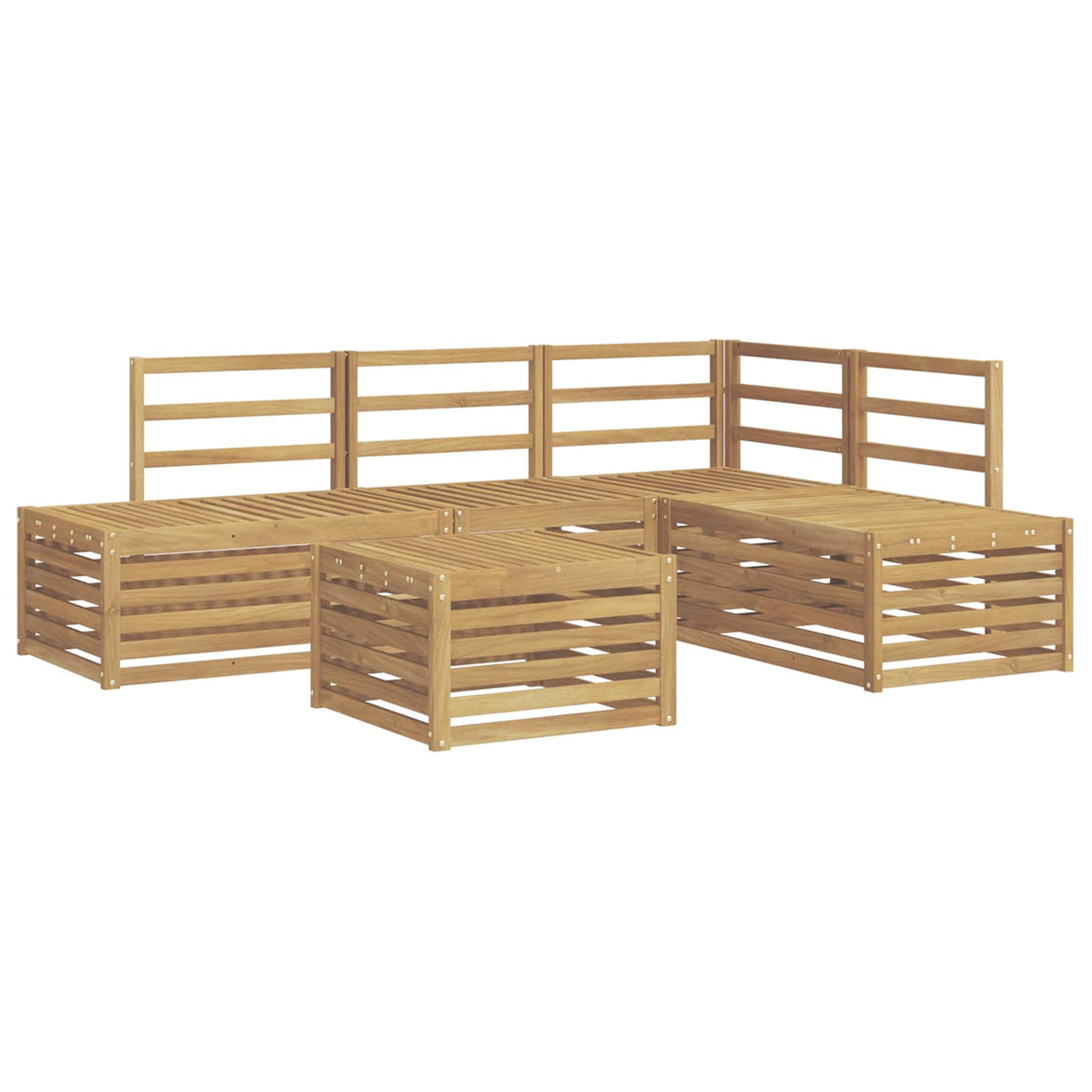 vidaXL Outdoor Sofa Set 5 Piece White 2