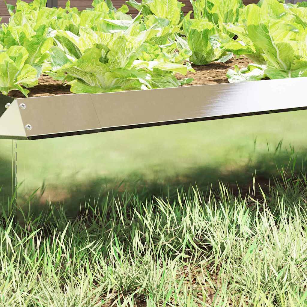 vidaXL Snail Fence 16 pcs 100 x 3.5 x 25 cm Stainless Steel Silver 4