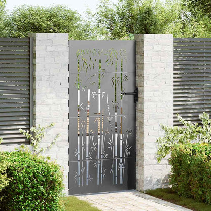 vidaXL Garden Gate 85 x 200 cm Powder-coated steel Black Lockable 1