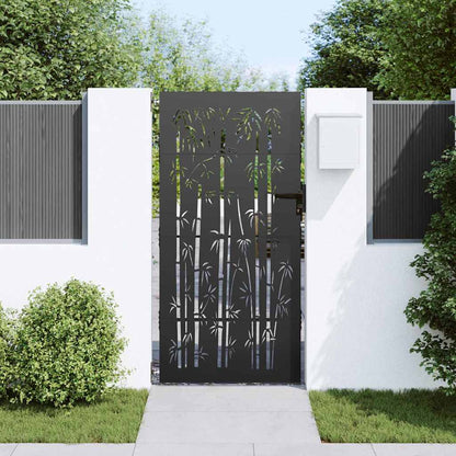 vidaXL Garden Gate 85 x 200 cm Powder-coated steel Black Lockable 3