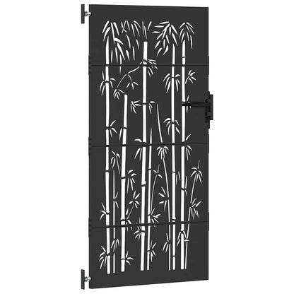 vidaXL Garden Gate 85 x 200 cm Powder-coated steel Black Lockable 4