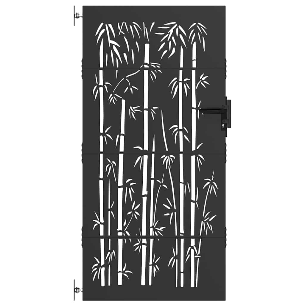 vidaXL Garden Gate 85 x 200 cm Powder-coated steel Black Lockable 2