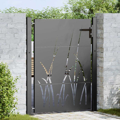 vidaXL Garden Gate 110 x 155 cm Powder-coated steel Black Lockable 1