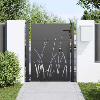 vidaXL Garden Gate 110 x 155 cm Powder-coated steel Black Lockable 3