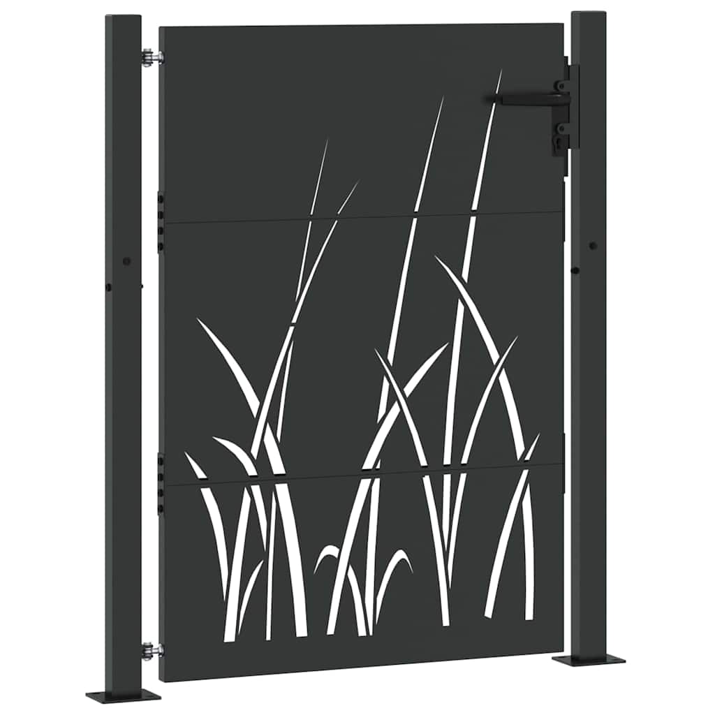 vidaXL Garden Gate 110 x 155 cm Powder-coated steel Black Lockable 4