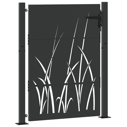 vidaXL Garden Gate 110 x 155 cm Powder-coated steel Black Lockable 4