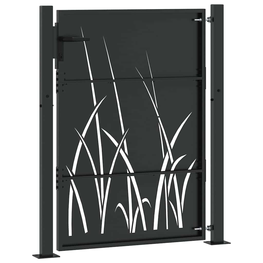 vidaXL Garden Gate 110 x 155 cm Powder-coated steel Black Lockable 6