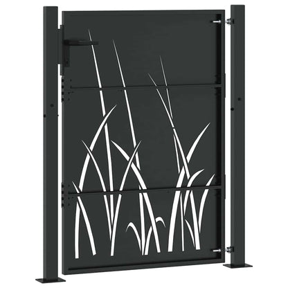vidaXL Garden Gate 110 x 155 cm Powder-coated steel Black Lockable 6