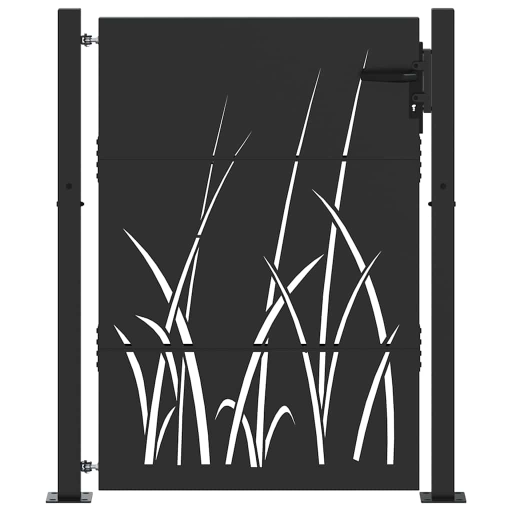 vidaXL Garden Gate 110 x 155 cm Powder-coated steel Black Lockable 2