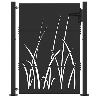 vidaXL Garden Gate 110 x 155 cm Powder-coated steel Black Lockable 2