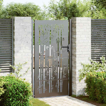 vidaXL Garden Gate 110 x 205 cm Powder-Coated Steel Black Lockable 1