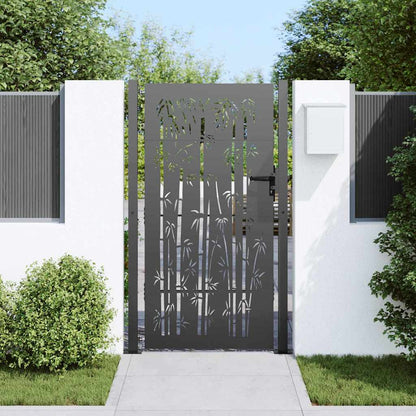 vidaXL Garden Gate 110 x 205 cm Powder-Coated Steel Black Lockable 3