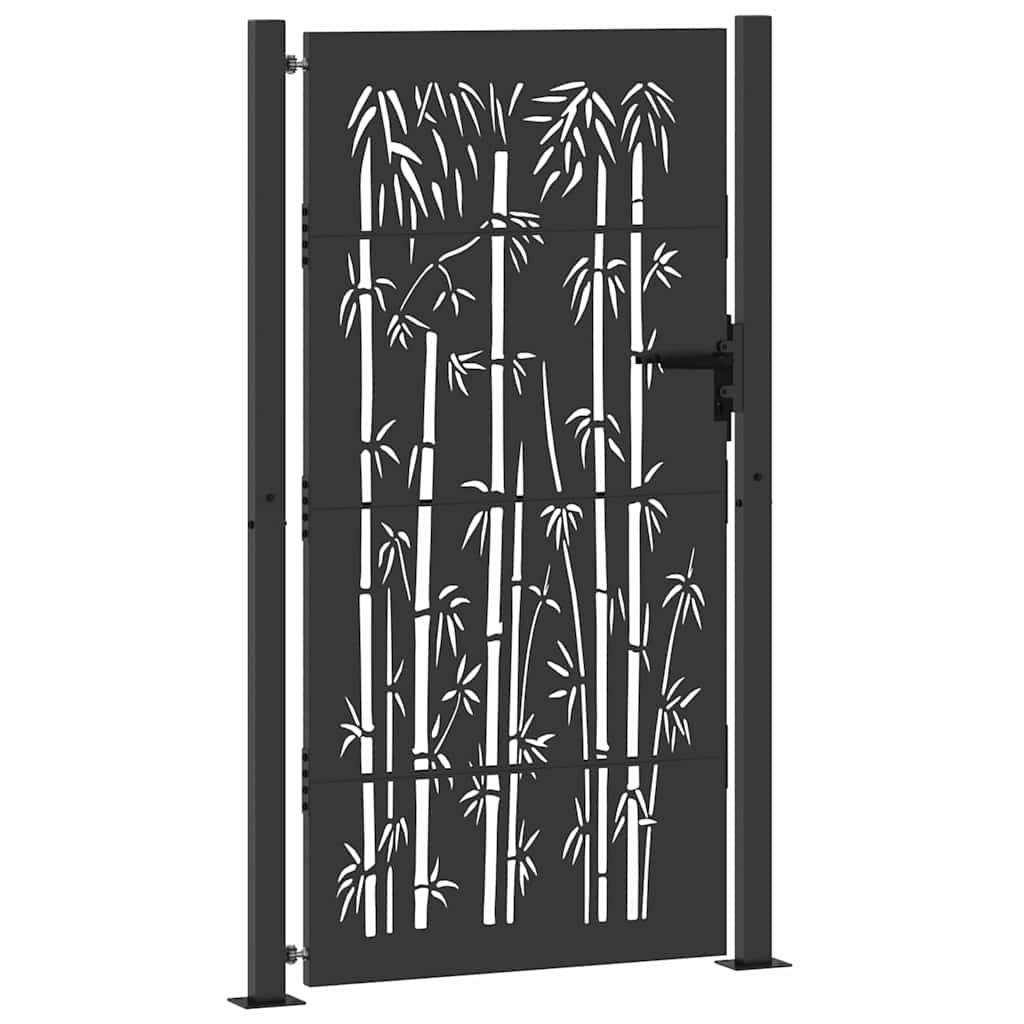 vidaXL Garden Gate 110 x 205 cm Powder-Coated Steel Black Lockable 4