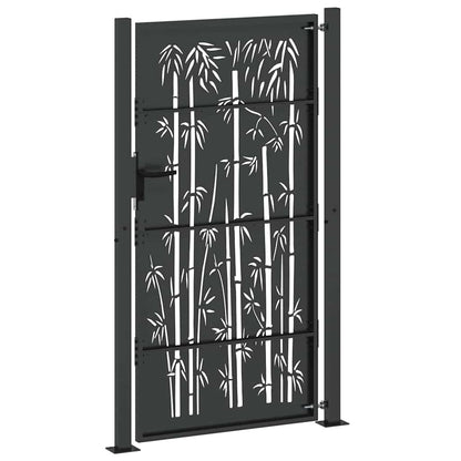vidaXL Garden Gate 110 x 205 cm Powder-Coated Steel Black Lockable 6
