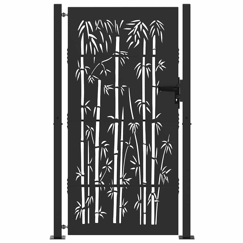 vidaXL Garden Gate 110 x 205 cm Powder-Coated Steel Black Lockable 2