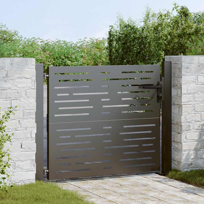vidaXL Garden Gate with Lock Black 110 x 105 cm Powder-Coated Steel 1