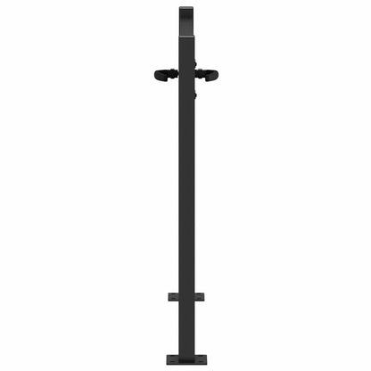 vidaXL Garden Gate with Lock Black 110 x 105 cm Powder-Coated Steel 5