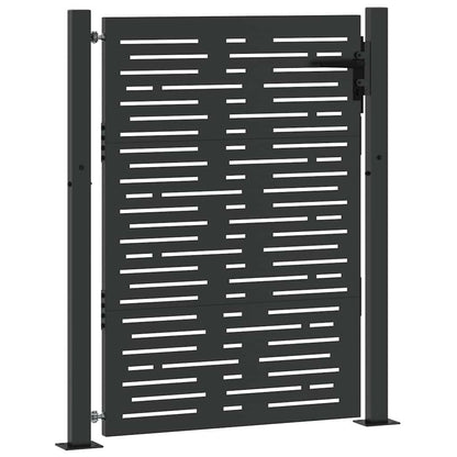 vidaXL Garden Gate with Lock Black 110 x 130 cm Powder-Coated Steel 4