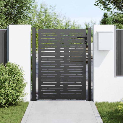 vidaXL Garden Gate with Lock Black 110 x 155 cm Powder-Coated Steel 3