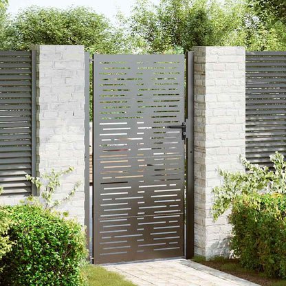 vidaXL Garden Gate with Lock Black 110 x 205 cm Powder-Coated Steel 1
