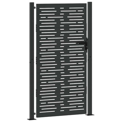 vidaXL Garden Gate with Lock Black 110 x 205 cm Powder-Coated Steel 4