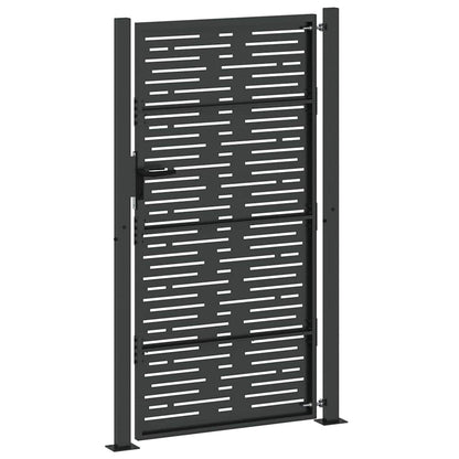 vidaXL Garden Gate with Lock Black 110 x 205 cm Powder-Coated Steel 6