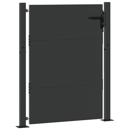 vidaXL Garden Gate with Lock Black 110 x 155 cm Powder-Coated Steel 4