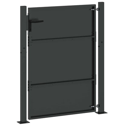 vidaXL Garden Gate with Lock Black 110 x 155 cm Powder-Coated Steel 6