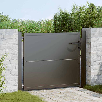 vidaXL Garden Gate 110 x 105 cm Powder-Coated Steel Black Lockable 1