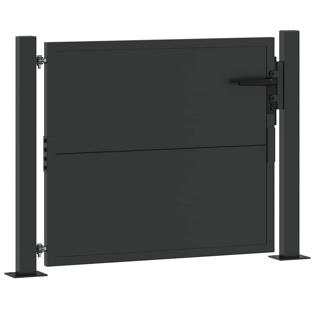 vidaXL Garden Gate 110 x 105 cm Powder-Coated Steel Black Lockable 4