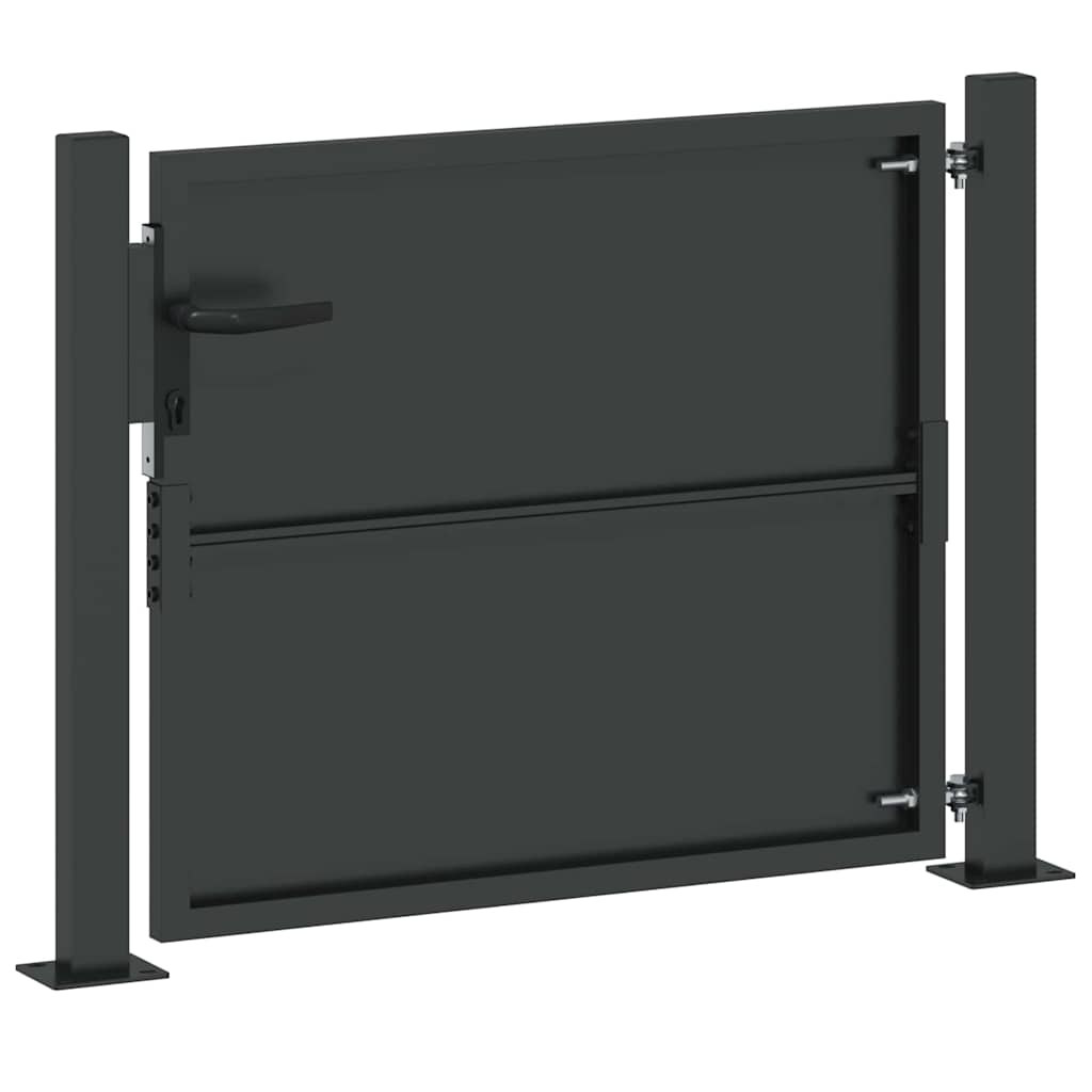 vidaXL Garden Gate 110 x 105 cm Powder-Coated Steel Black Lockable 6