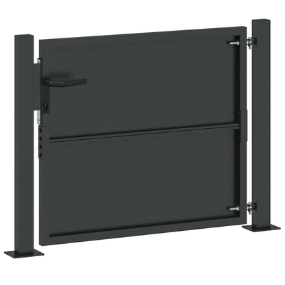 vidaXL Garden Gate 110 x 105 cm Powder-Coated Steel Black Lockable 6