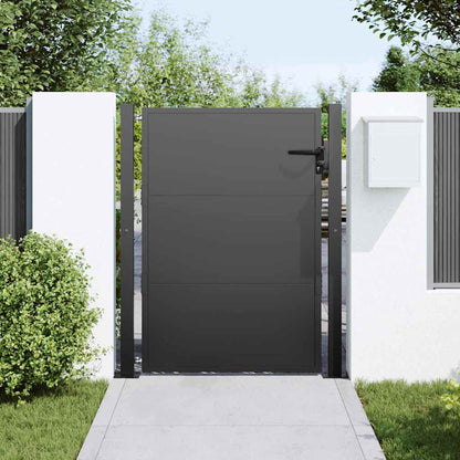 vidaXL Garden Gate 110 x 130 cm Powder-Coated Steel Black Lockable 3
