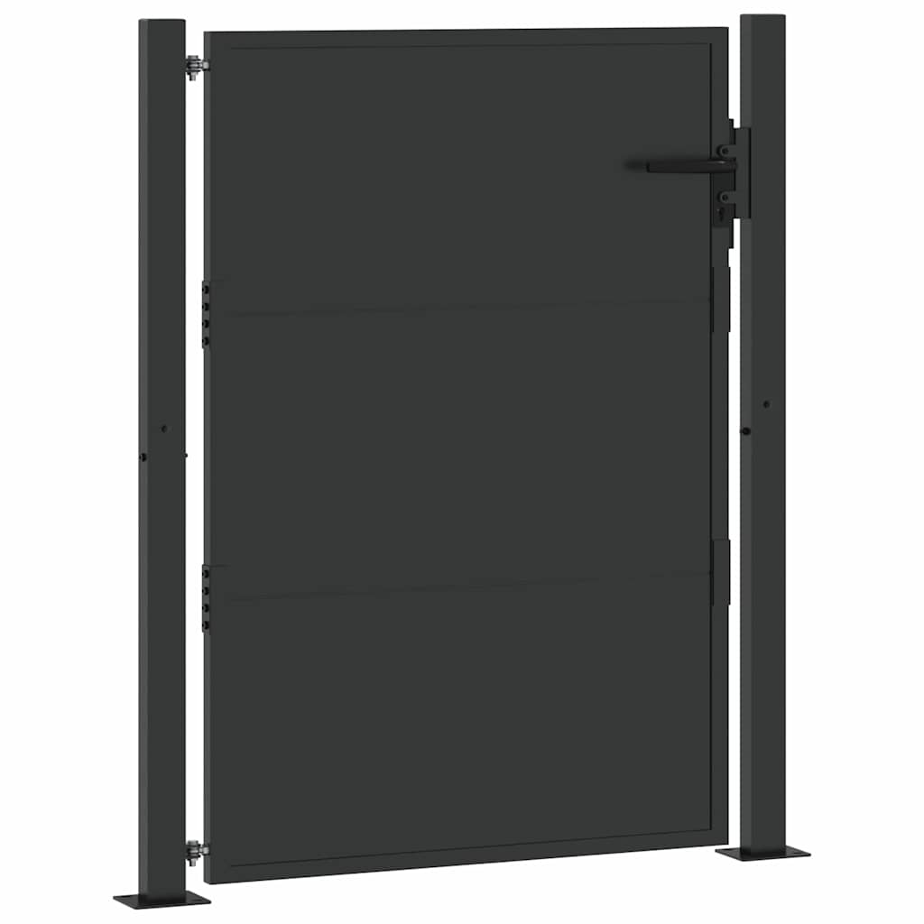 vidaXL Garden Gate 110 x 130 cm Powder-Coated Steel Black Lockable 4