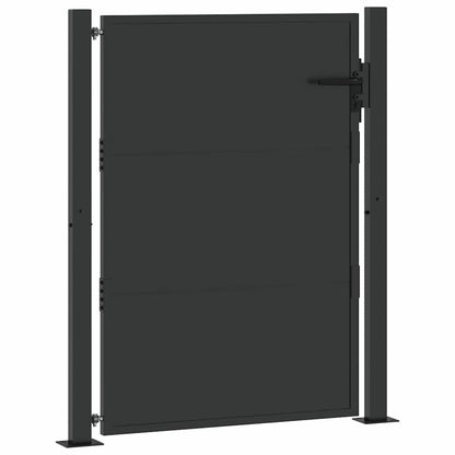 vidaXL Garden Gate 110 x 130 cm Powder-Coated Steel Black Lockable 4