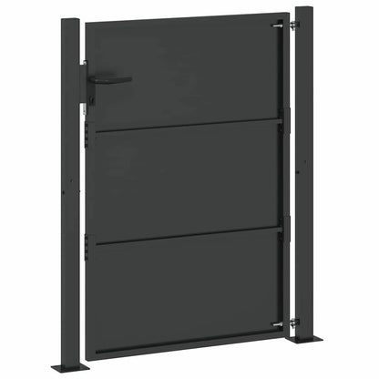 vidaXL Garden Gate 110 x 130 cm Powder-Coated Steel Black Lockable 6