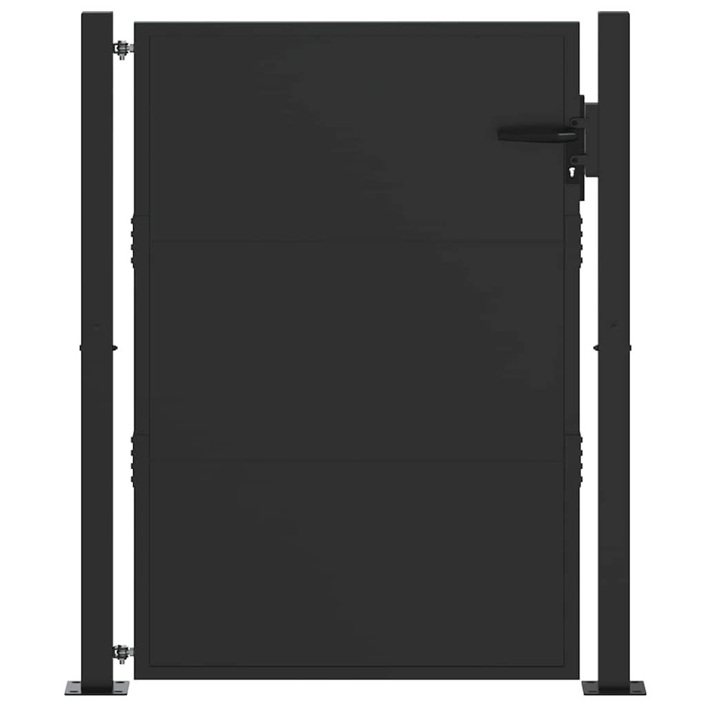 vidaXL Garden Gate 110 x 130 cm Powder-Coated Steel Black Lockable 2