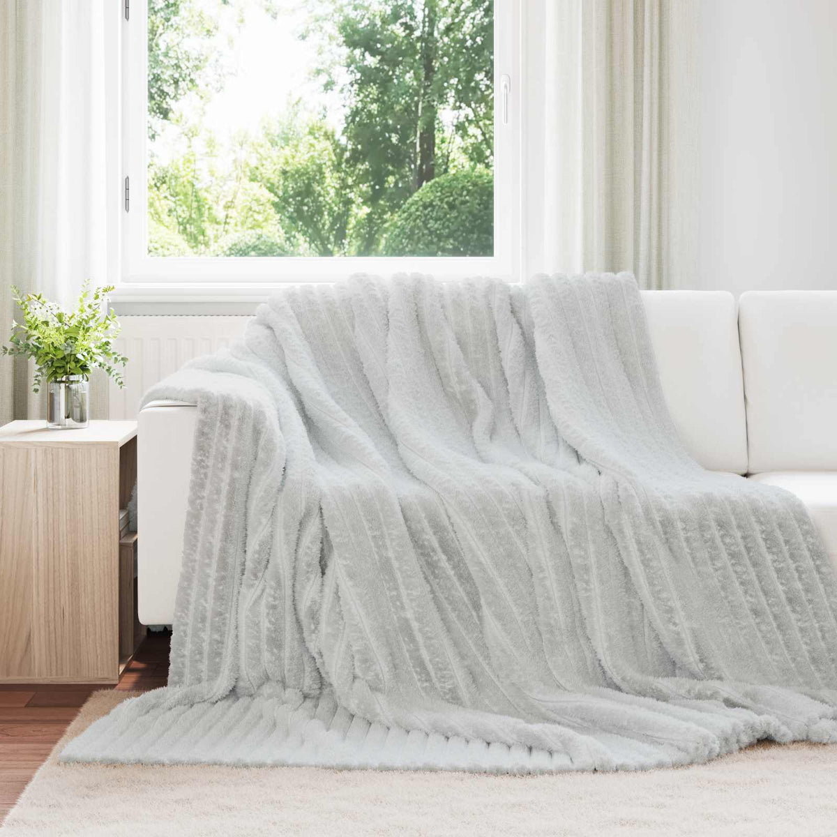 Throw Blanket 270 x 240 cm 1.77 kg Fleece Grey