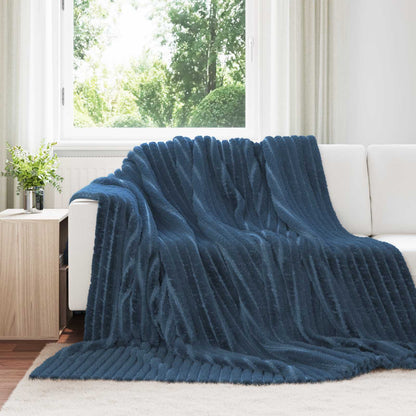 Throw Blanket 270 x 240 cm 1.77 kg Fleece Navy blue