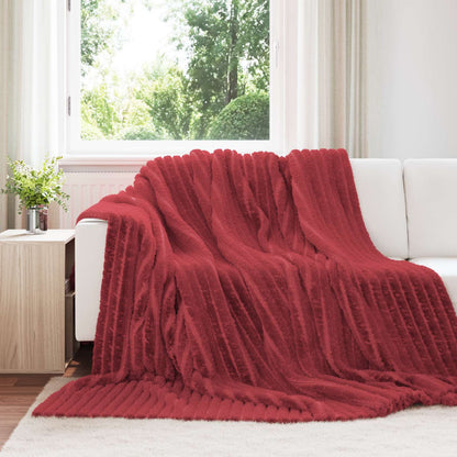Throw Blanket 270 x 240 cm 1.77 kg Fleece Bordeaux red