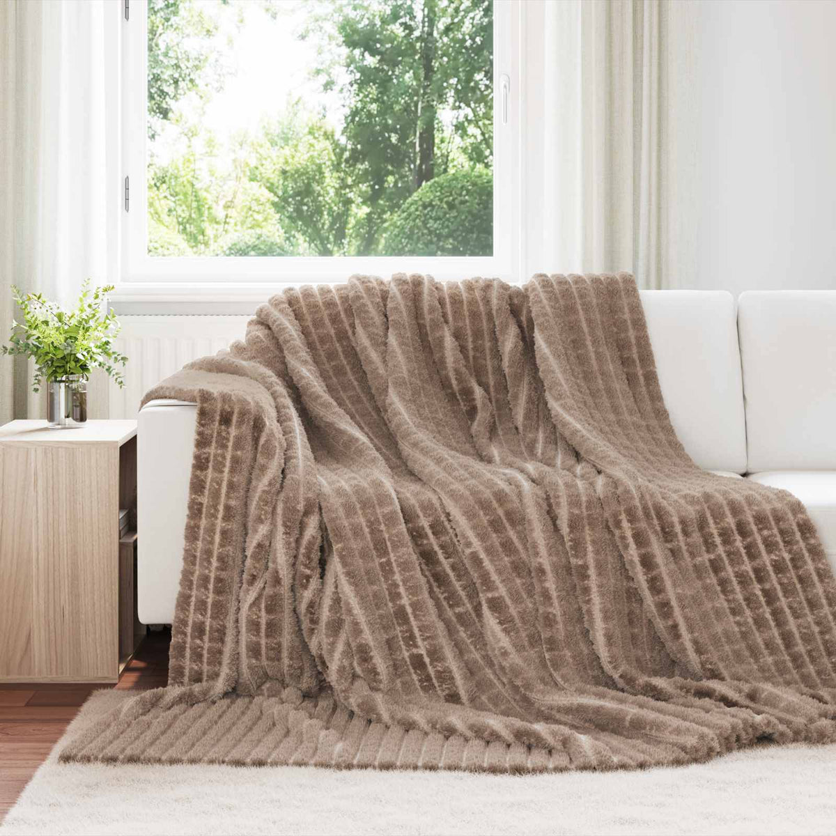 Throw Blanket 270 x 240 cm 1.69 kg Fleece Camel 270 cm