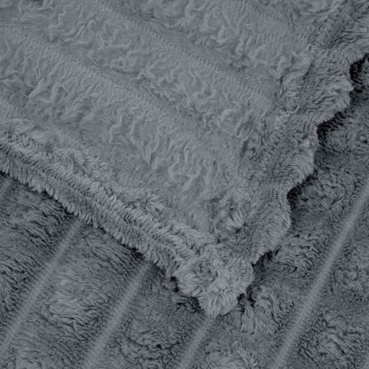 Throw Blanket 270 x 240 cm 1.69 kg Fleece Dark grey 270 cm