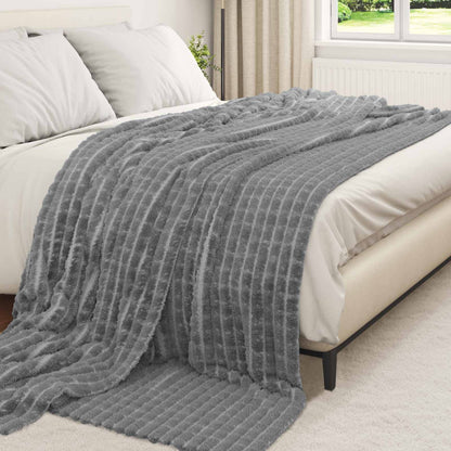 Throw Blanket 270 x 240 cm 1.69 kg Fleece Dark grey 270 cm