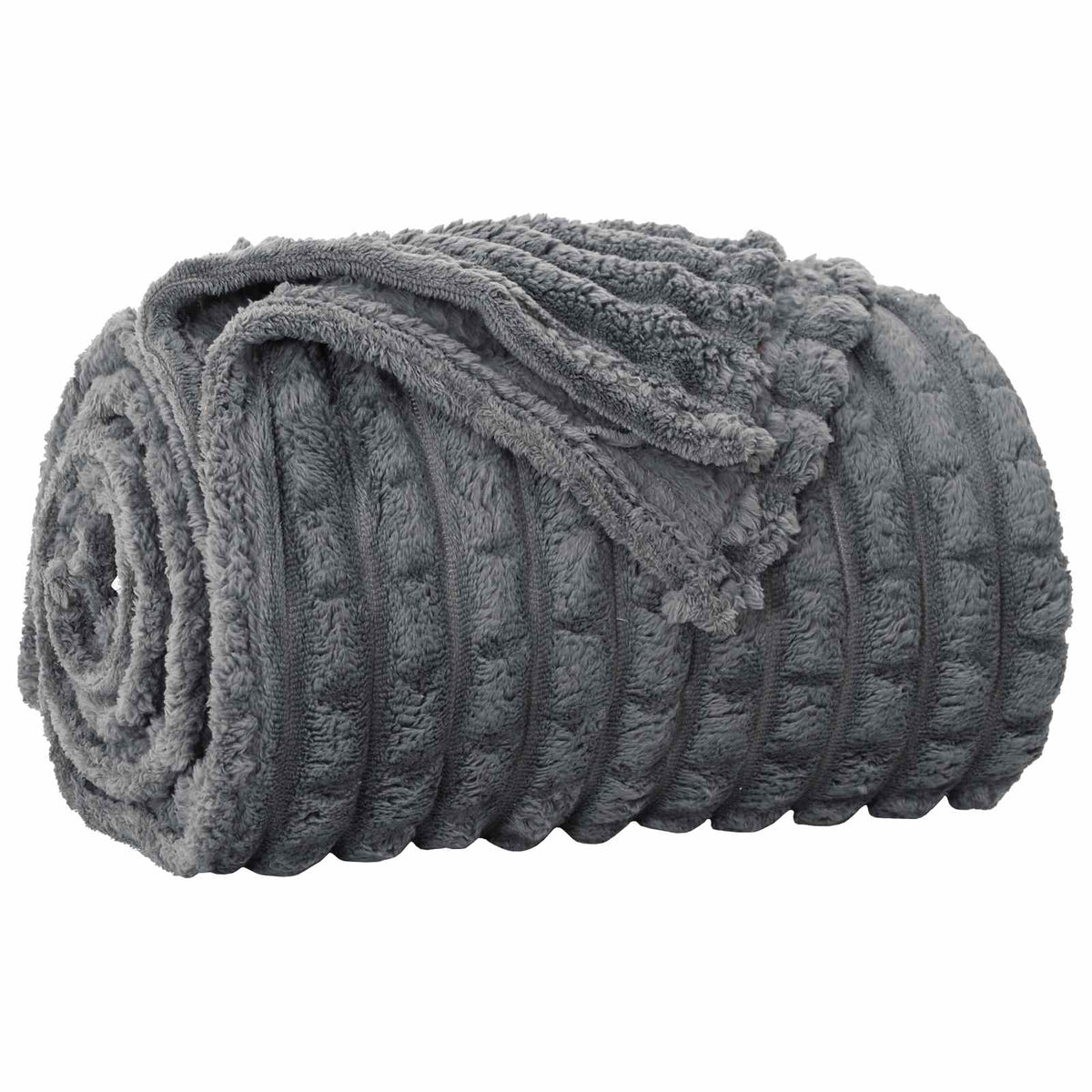 Throw Blanket 270 x 240 cm 1.69 kg Fleece Dark grey 270 cm