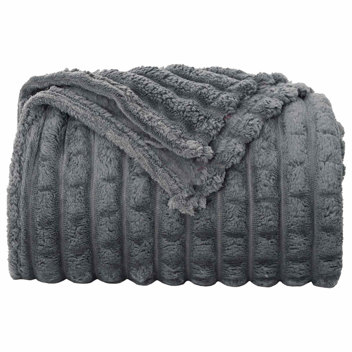 Throw Blanket 270 x 240 cm 1.69 kg Fleece Dark grey 270 cm