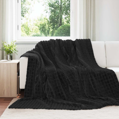 Throw Blanket 270 x 240 cm 1.69 kg Fleece Black 270 cm