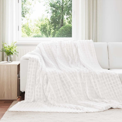 Throw Blanket 270 x 240 cm 1.69 kg Fleece White 220 cm