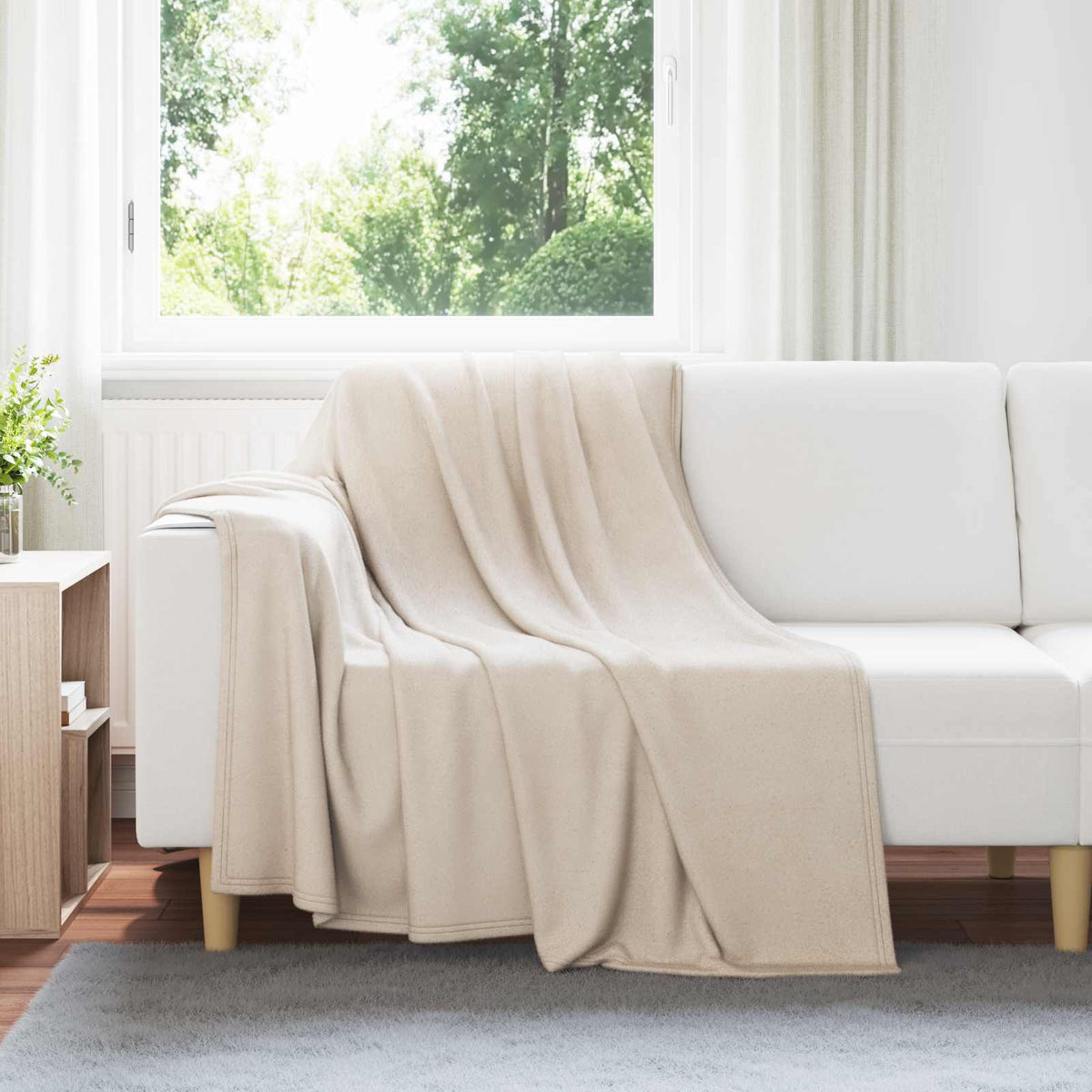 Throw Blankets 200 x 150 cm 10.08 kg Fleece 24 pcs Beige